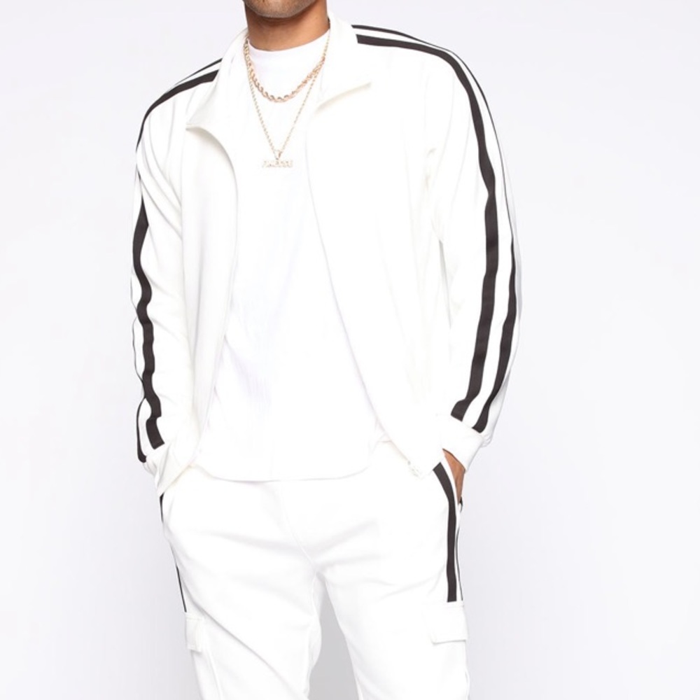 Vince casual style striped track jacket with front zipper - Picture 3 of 4